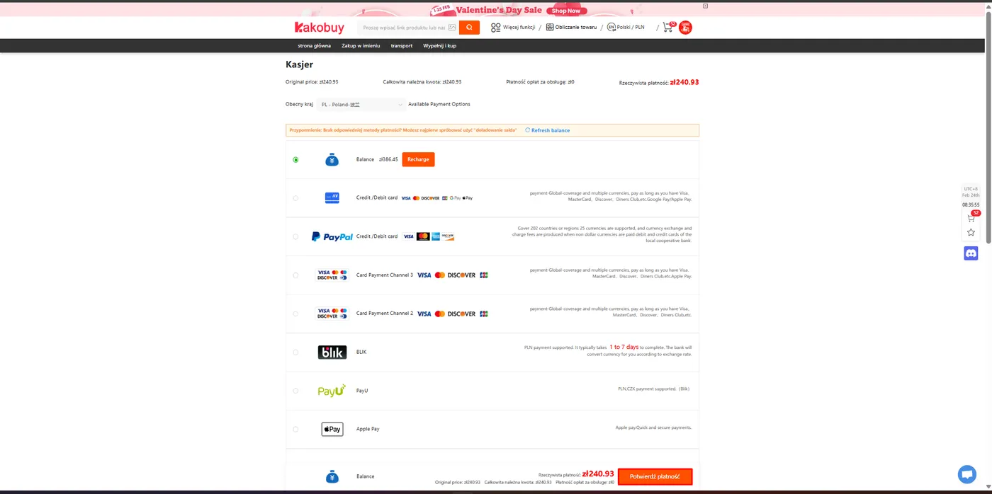 Płatność na Kakobuy - Jak zamawiać repy
